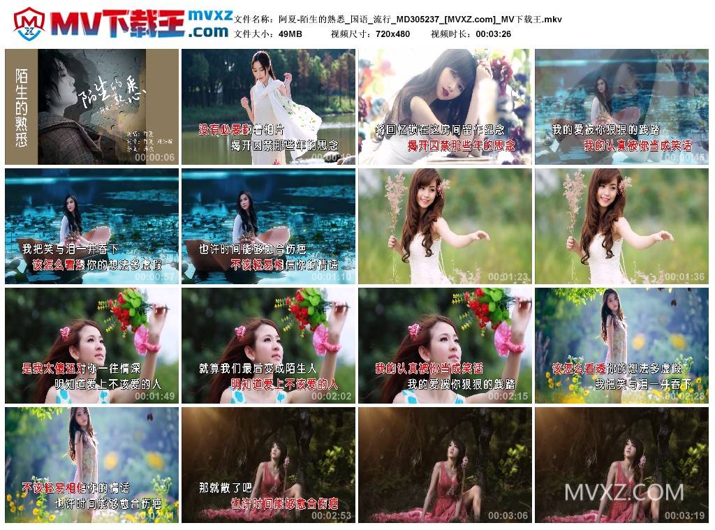 阿夏-陌生的熟悉_国语_流行_MD305237